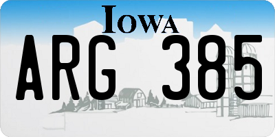 IA license plate ARG385