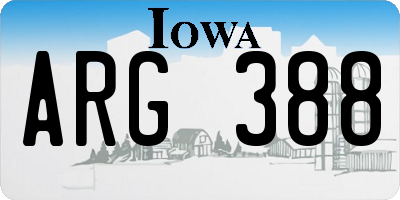 IA license plate ARG388
