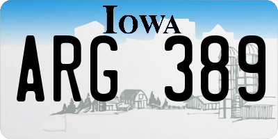 IA license plate ARG389