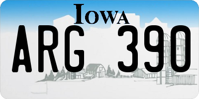 IA license plate ARG390