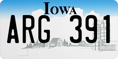 IA license plate ARG391