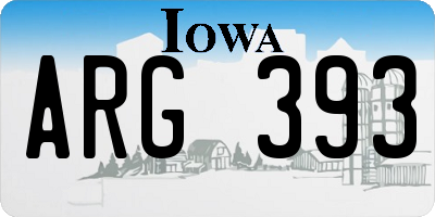 IA license plate ARG393