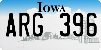 IA license plate ARG396