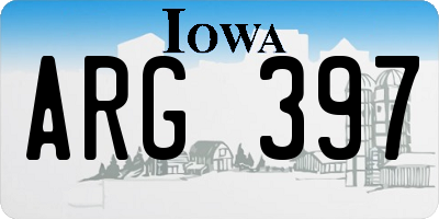 IA license plate ARG397