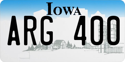 IA license plate ARG400