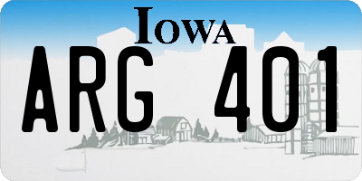 IA license plate ARG401