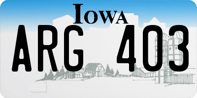 IA license plate ARG403
