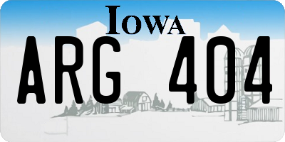 IA license plate ARG404