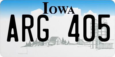 IA license plate ARG405