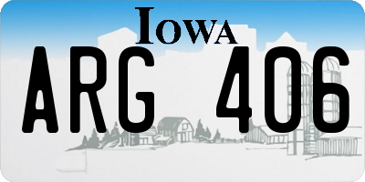 IA license plate ARG406