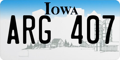 IA license plate ARG407