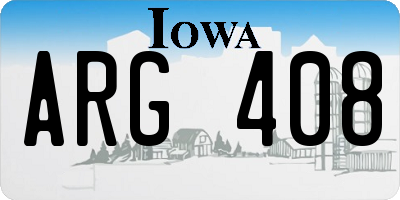 IA license plate ARG408