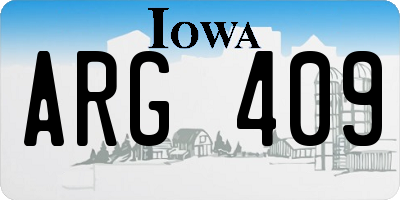 IA license plate ARG409