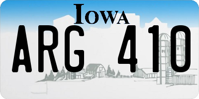 IA license plate ARG410