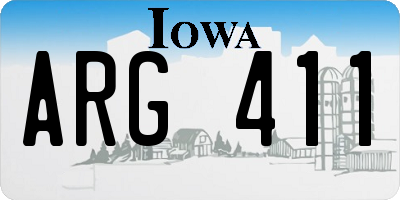 IA license plate ARG411