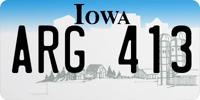 IA license plate ARG413