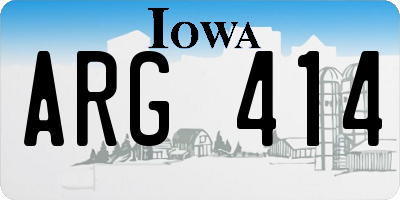 IA license plate ARG414