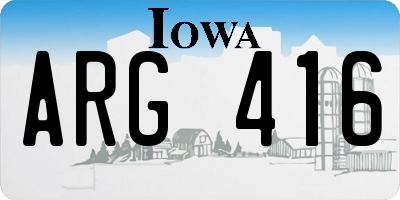 IA license plate ARG416