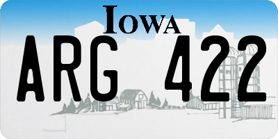 IA license plate ARG422