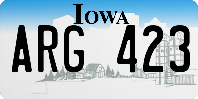 IA license plate ARG423