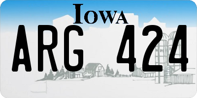 IA license plate ARG424
