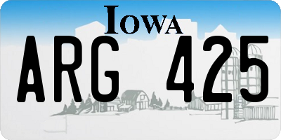 IA license plate ARG425