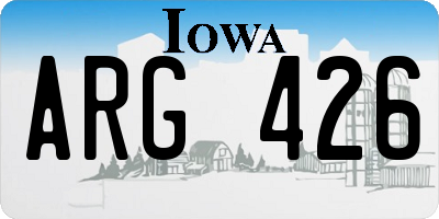 IA license plate ARG426