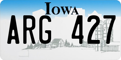 IA license plate ARG427