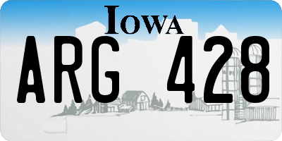IA license plate ARG428