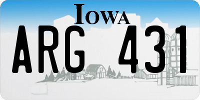 IA license plate ARG431