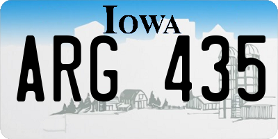IA license plate ARG435