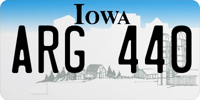 IA license plate ARG440