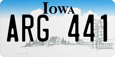 IA license plate ARG441