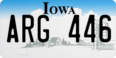 IA license plate ARG446