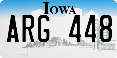 IA license plate ARG448
