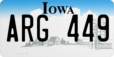 IA license plate ARG449