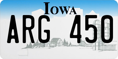 IA license plate ARG450