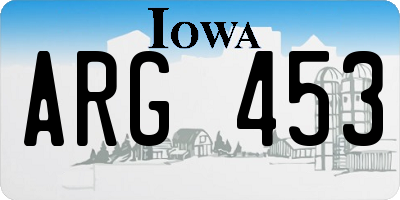 IA license plate ARG453