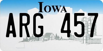 IA license plate ARG457