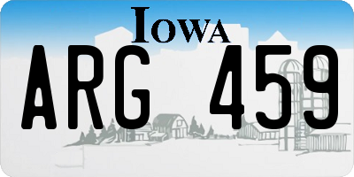 IA license plate ARG459