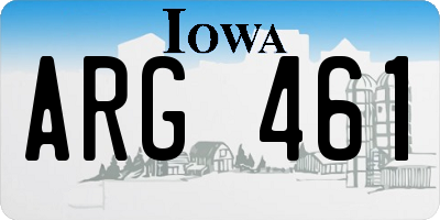 IA license plate ARG461