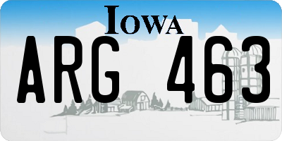 IA license plate ARG463