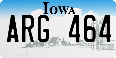IA license plate ARG464