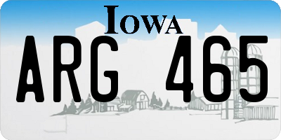 IA license plate ARG465