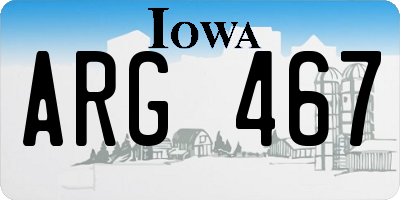 IA license plate ARG467
