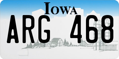 IA license plate ARG468