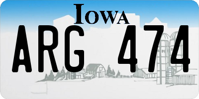 IA license plate ARG474