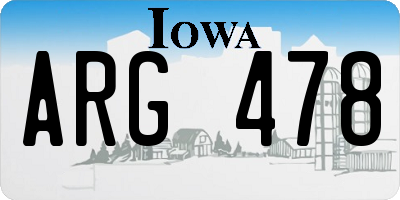 IA license plate ARG478