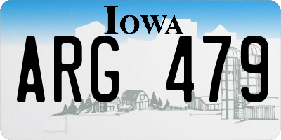 IA license plate ARG479