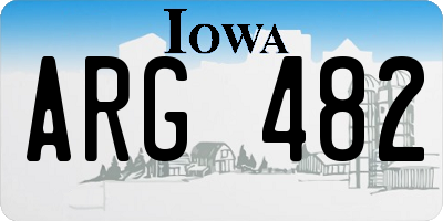 IA license plate ARG482